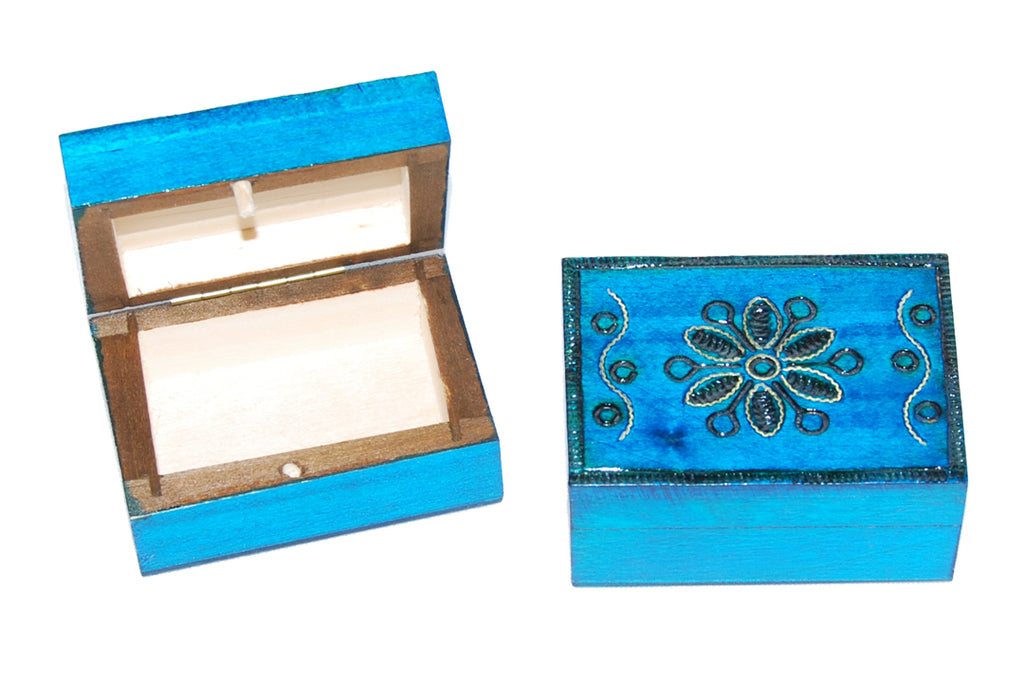 Tiny Brass Inlay Flower Keepsake Box