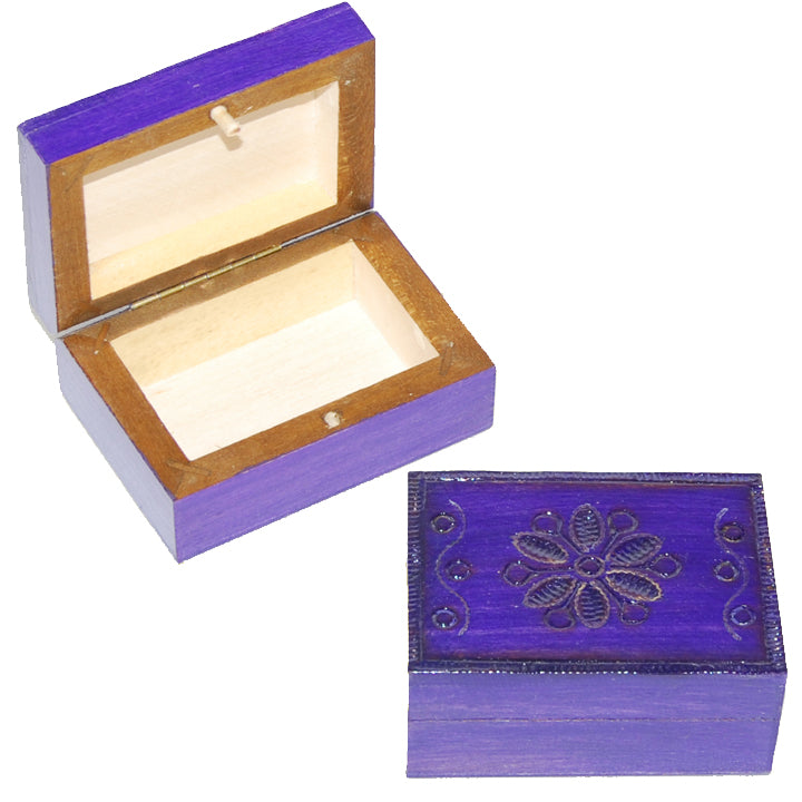 Tiny Brass Inlay Flower Keepsake Box