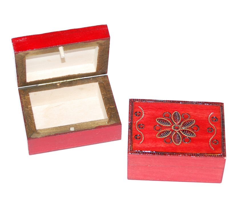 Tiny Brass Inlay Flower Keepsake Box