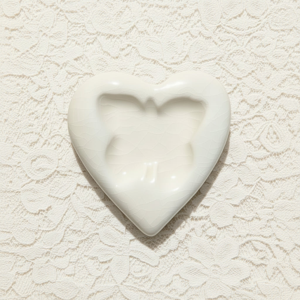 White ceramic heart with butterfly print