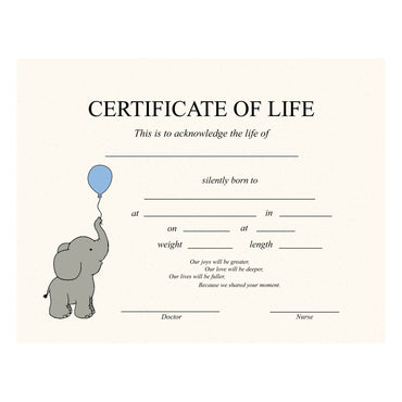 Blank Certificate of Life (Elephant)