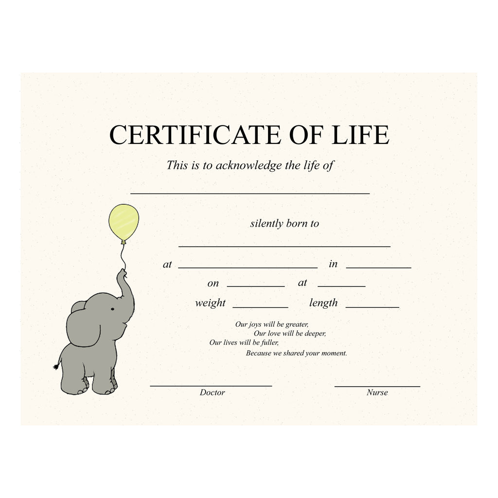 Blank Certificate of Life (Elephant)