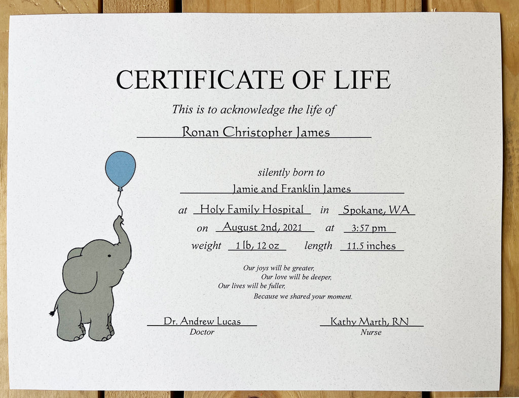 Blank Certificate of Life (Elephant)