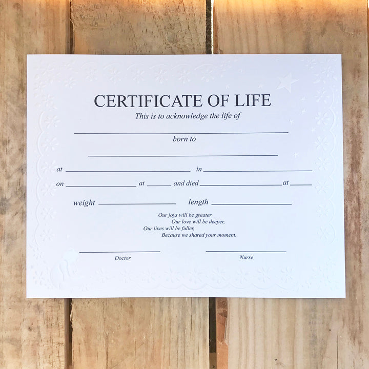 Personalized Neonatal Death Certificate of Life