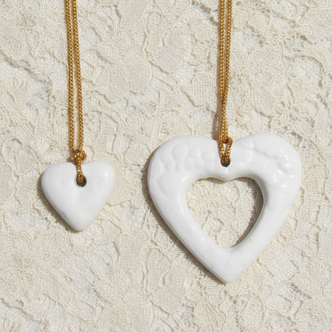 Remembering Heart shown as two separate necklaces